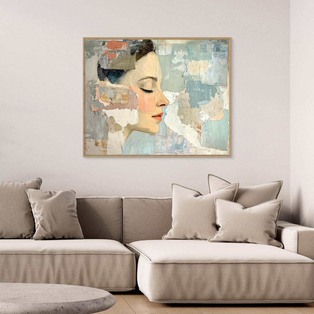 Abstract Woman Portrait Wall Art for Bedroom Decor - Framed Pop Art