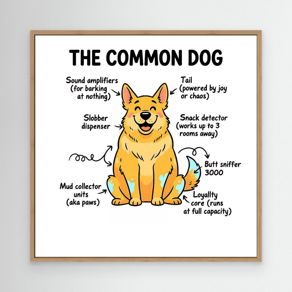 The Common Dog Funny Anatomy Wall Art | Dog Lover Gift - Framed Pop Art