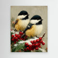 Winter Bird Wall Art for Nursery – Chickadee Canvas Print - Framed Pop Art