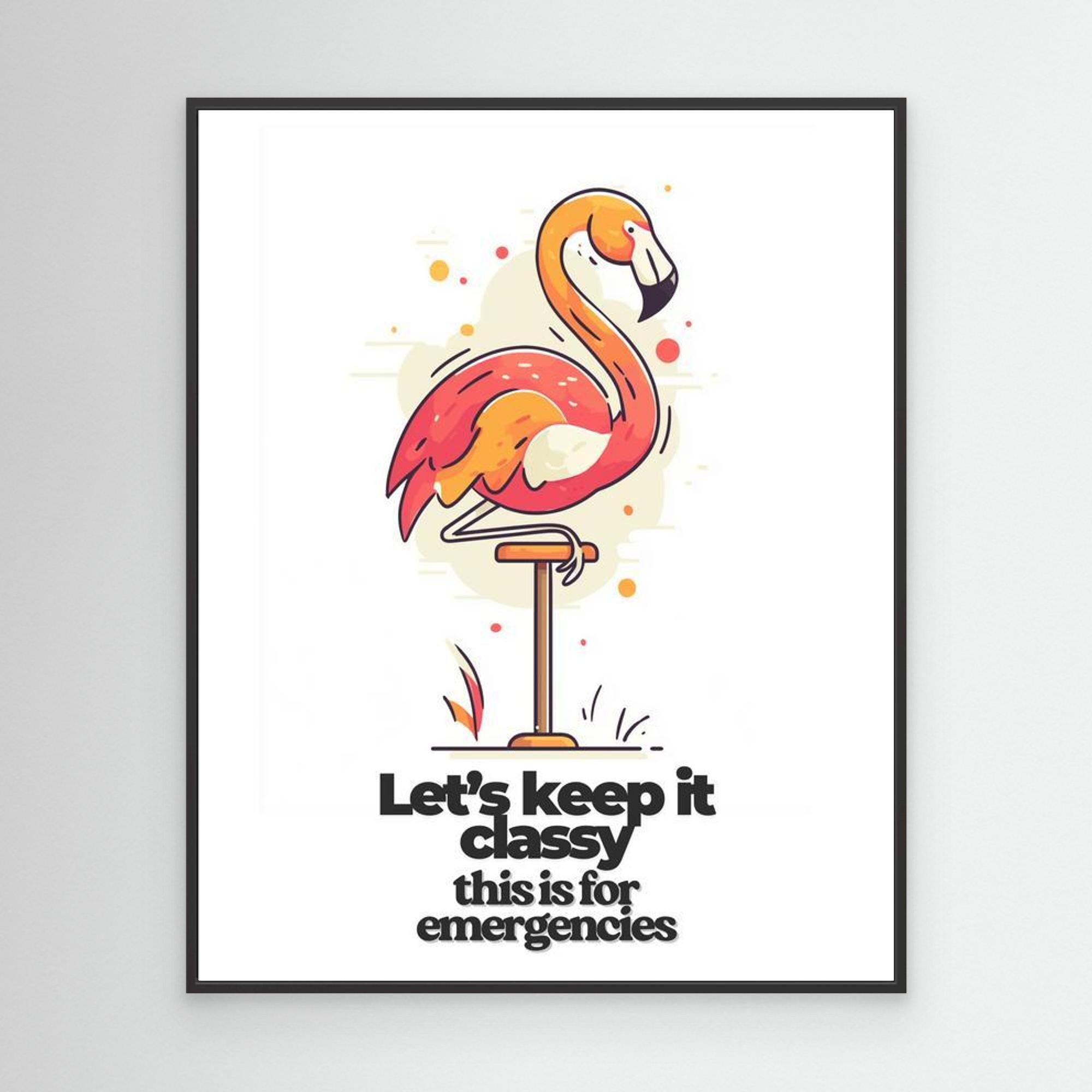 Funny Flamingo Art Print | Classy Bathroom & Bar Decor