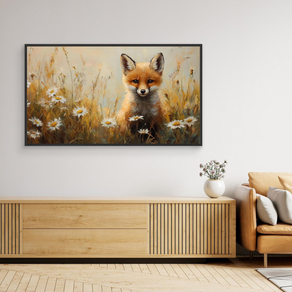 Fox Cub Nursery Wall Art | Woodland Animal Framed Canvas