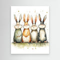 Cute Bunny Nursery Wall Art | Watercolour Rabbit Print - Framed Pop Art