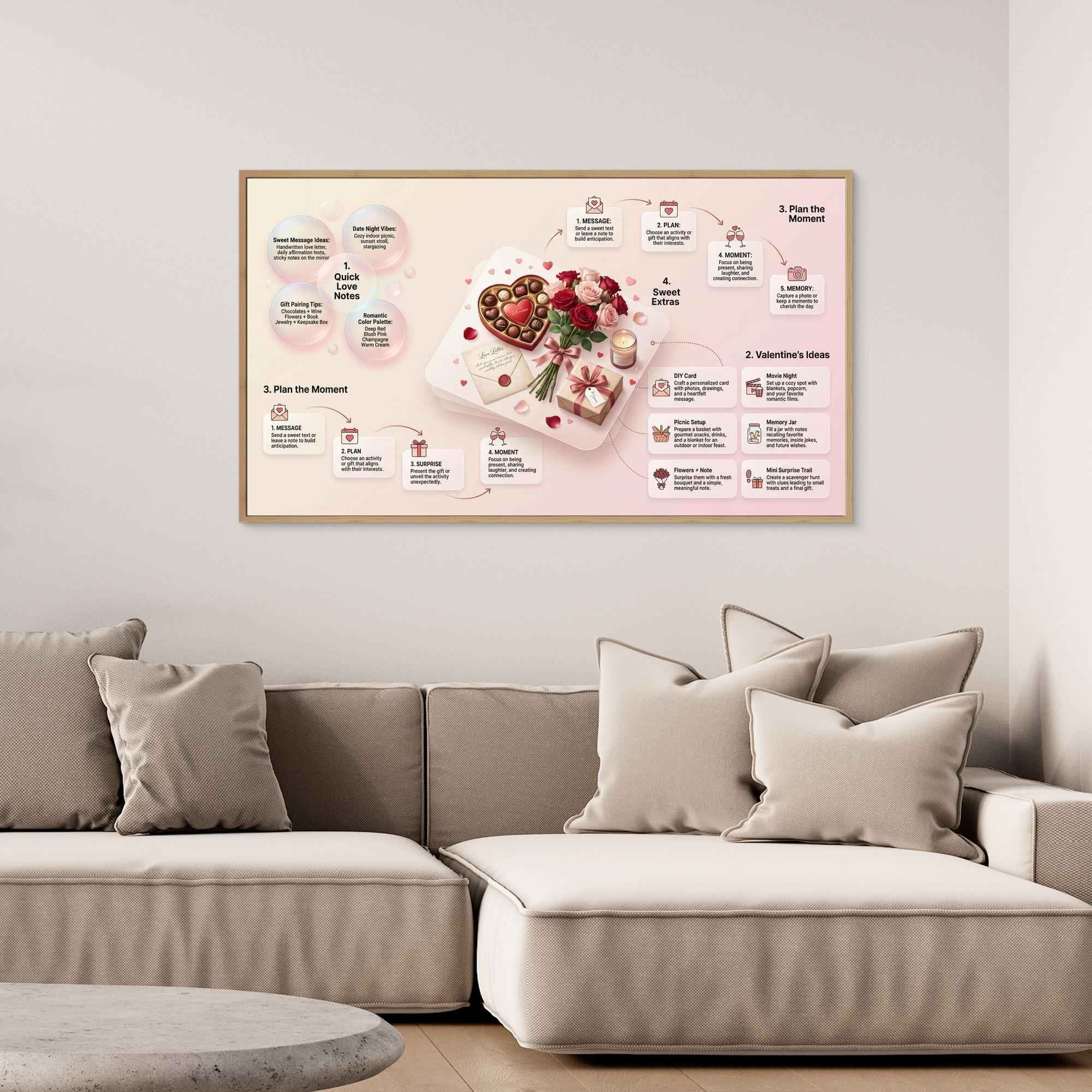 Valentine's Date Night Wall Art Framed Canvas Guide - Framed Pop Art