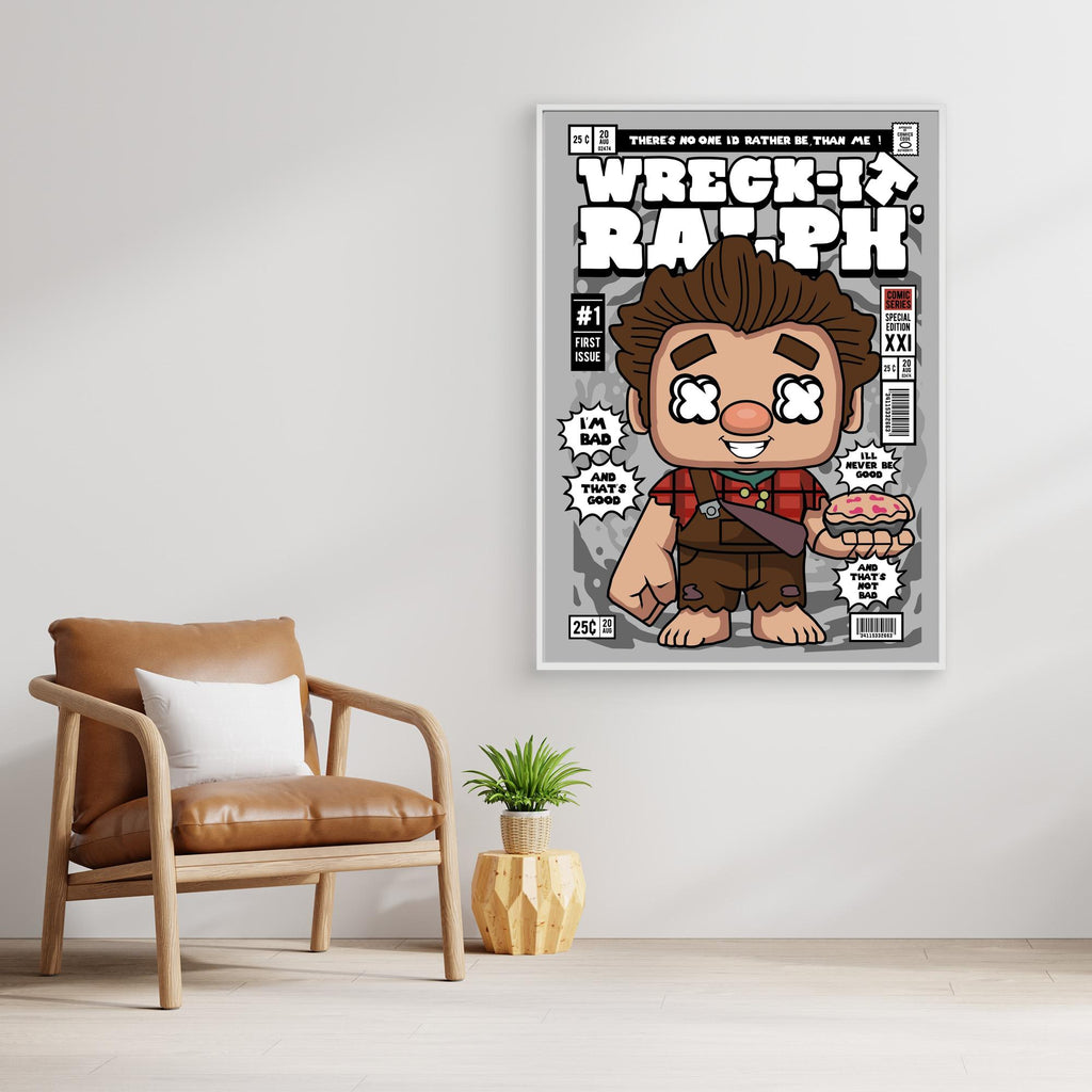 Funny Retro Comic Gamer Canvas Print for Hallway - Framed Pop Art