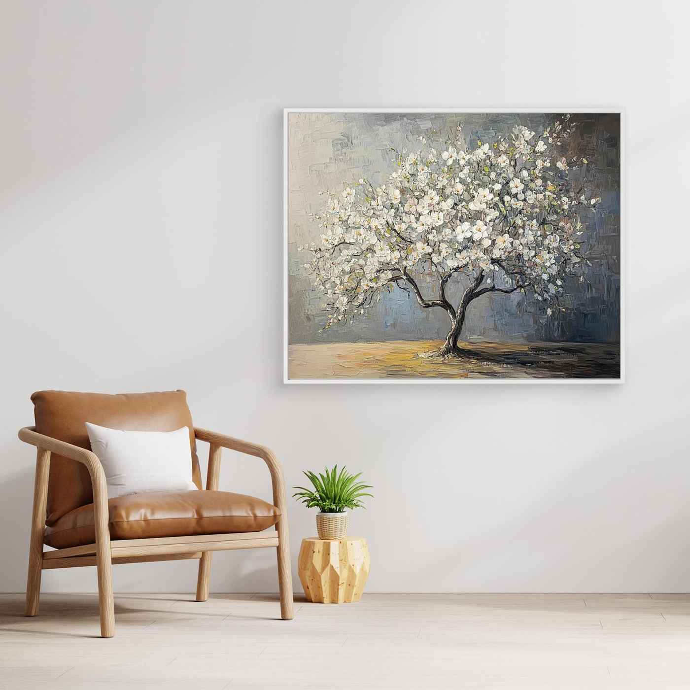 Textured Tree Wall Art | Modern Floral Decor for Living Room