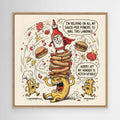 Funny Ketchup Burger Canvas Wall Art - Framed Pop Art