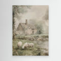 Sheep & Country Cottage Watercolour | Farmhouse Hallway Art - Framed Pop Art