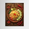 Spicy Lime Fried Rice Rustic Kitchen Canvas Art Print - Framed Pop Art