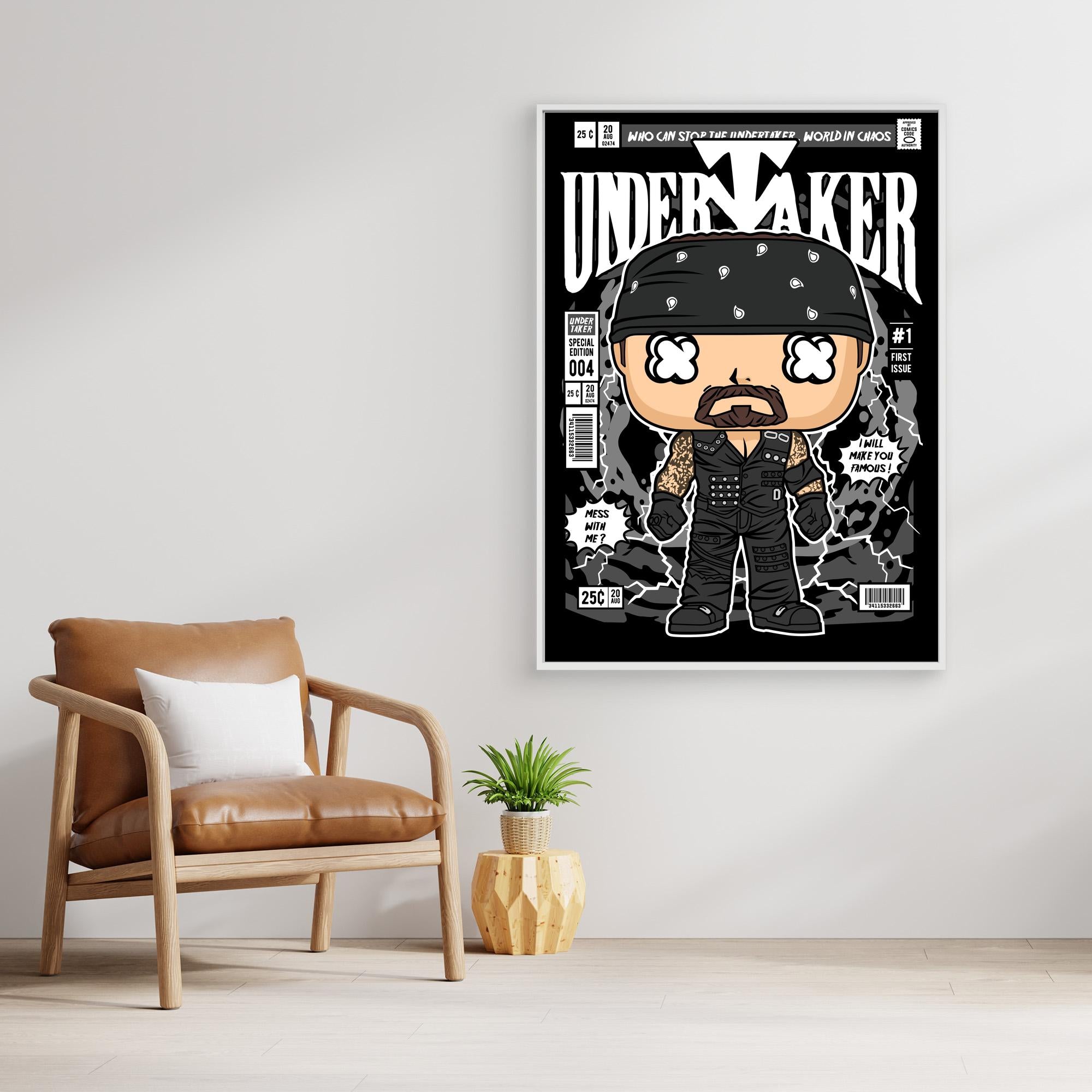 Undertaker Pop Art Canvas – WWE Man Cave Wall Decor - Framed Pop Art