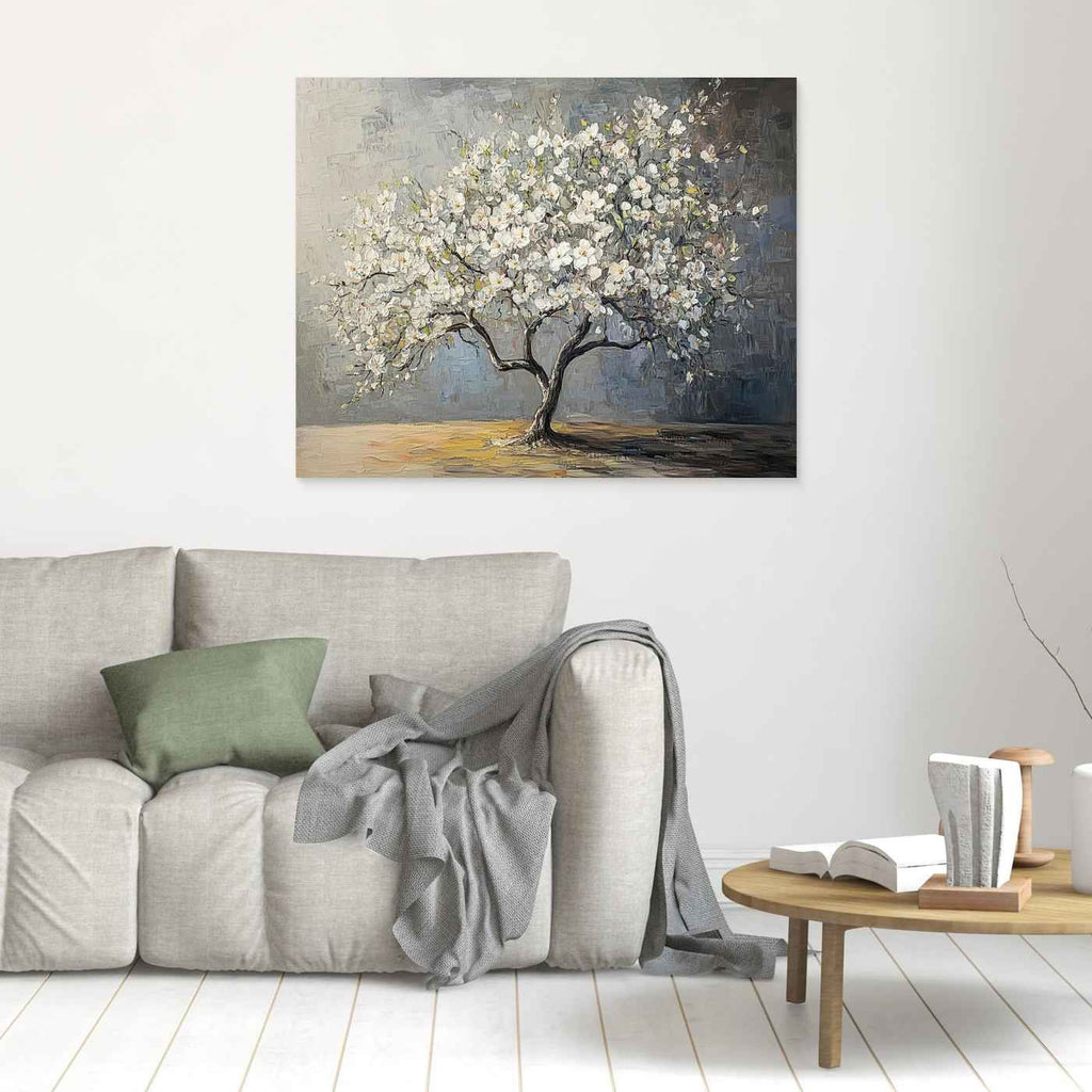 Textured Tree Wall Art | Modern Floral Decor for Living Room