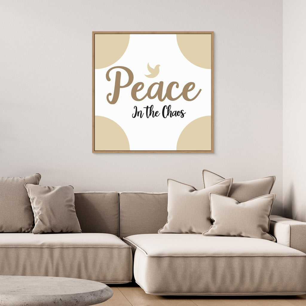 Peace In the Chaos Quote Framed Canvas Print | Zen Home Decor - Framed Pop Art