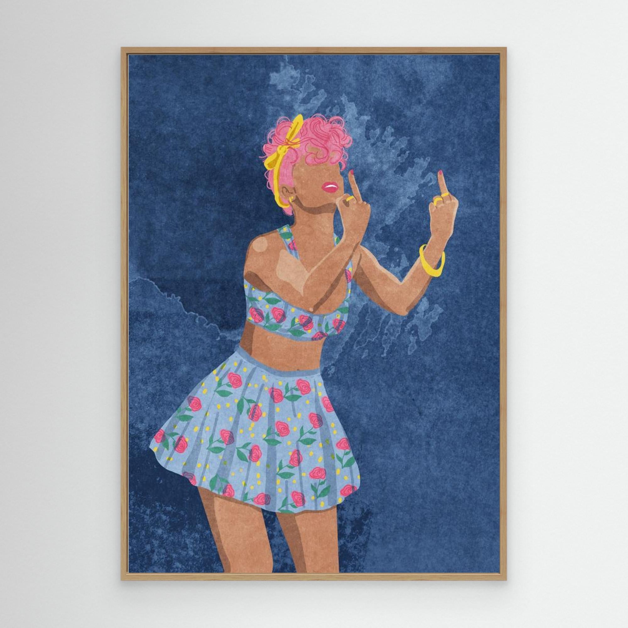 Not Your Girl Feminist Wall Art | Bold Retro Decor - Framed Pop Art