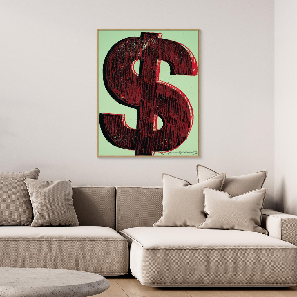 Andy Warhol Style Dollar Sign Print | Modern Office Wall Art - Framed Pop Art