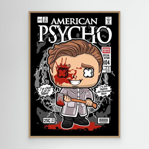 American Psycho Patrick Bateman Comic Style Wall Art - Framed Pop Art