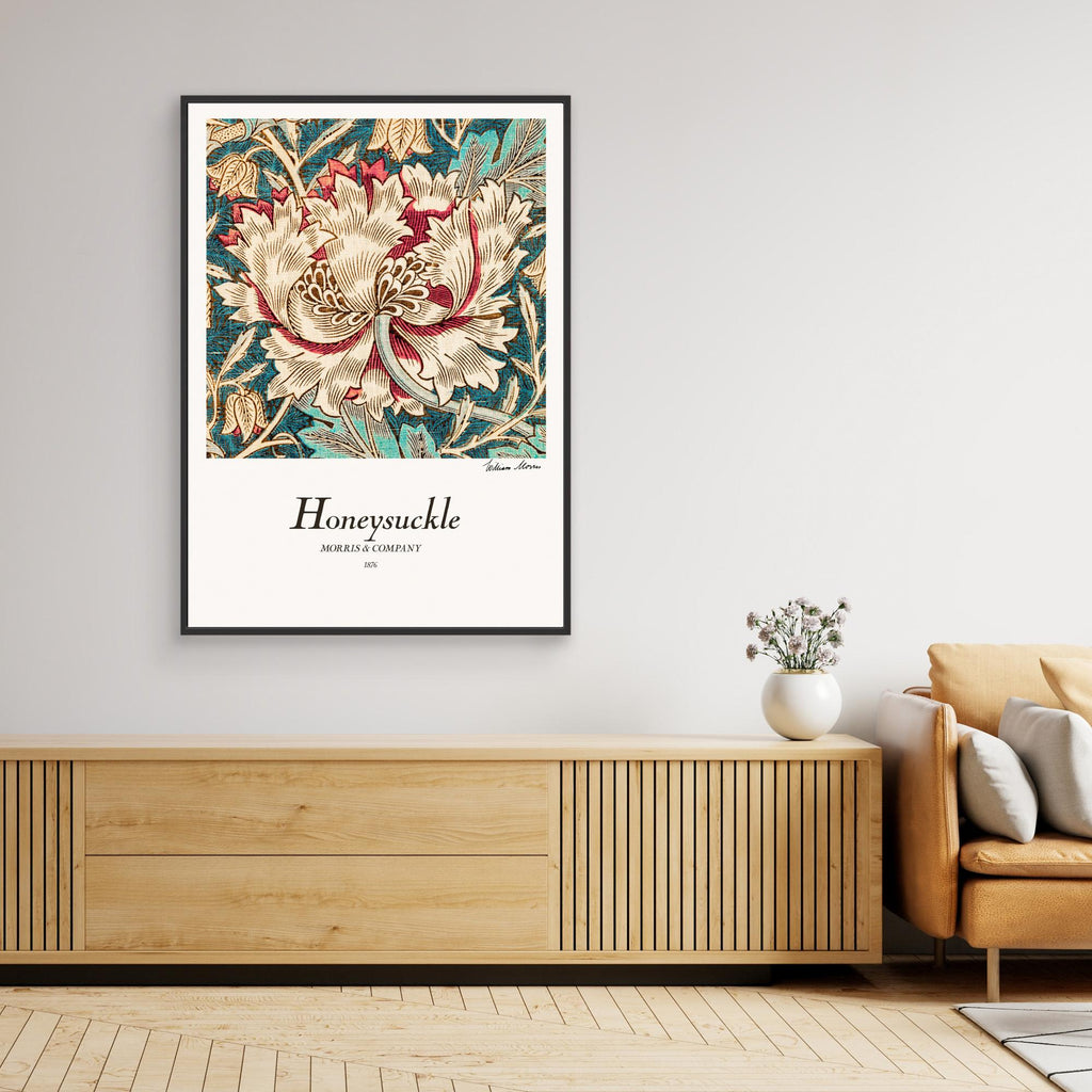 Hallway Wall Art – William Morris Honeysuckle Canvas Print - Framed Pop Art