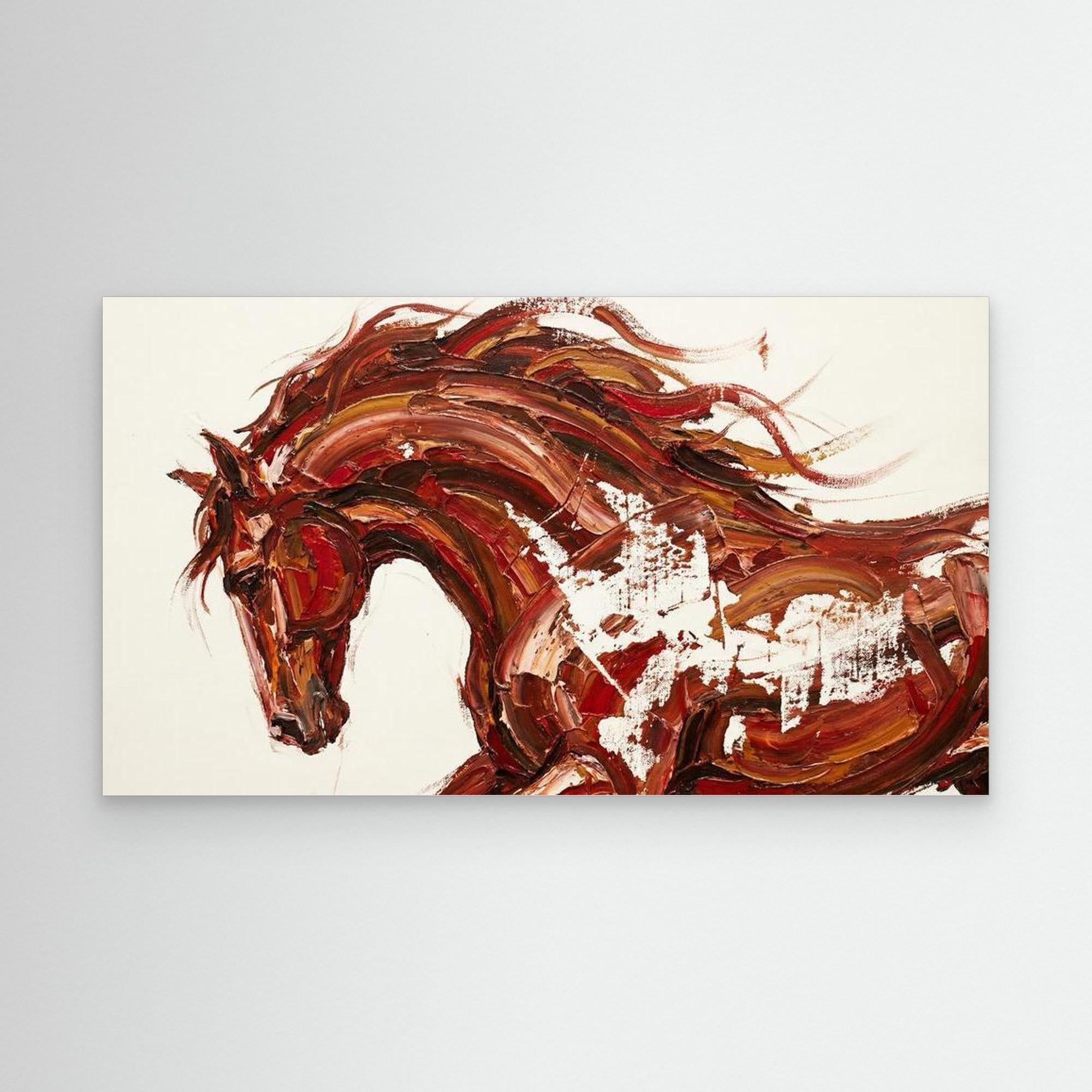 Abstract Horse Canvas Wall Art for Living Room Decor