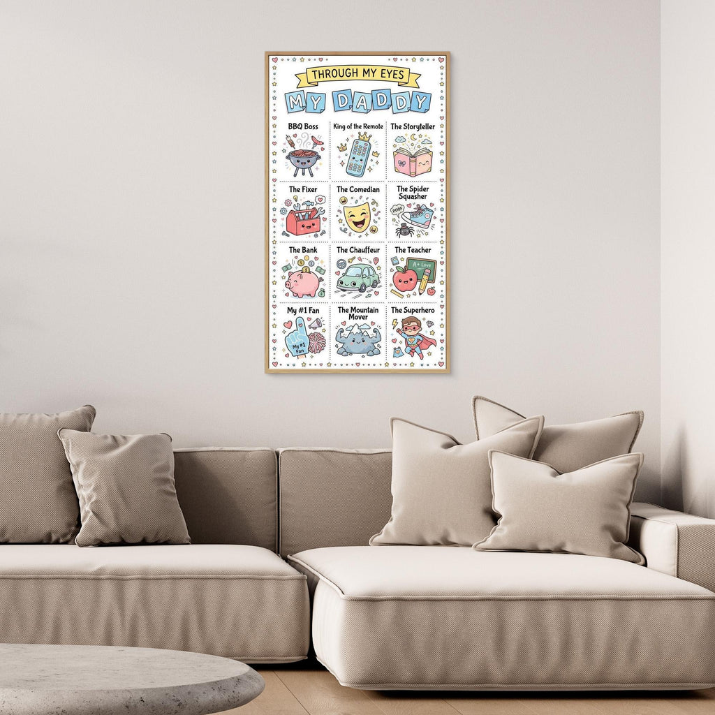 Personalised "Through My Eyes" Dad Canvas Art | Custom Gift