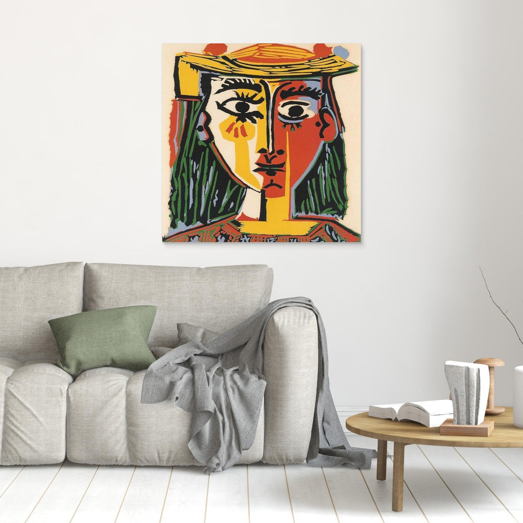 Abstract Cubist Face Art | Modern Hallway Wall Decor - Framed Pop Art