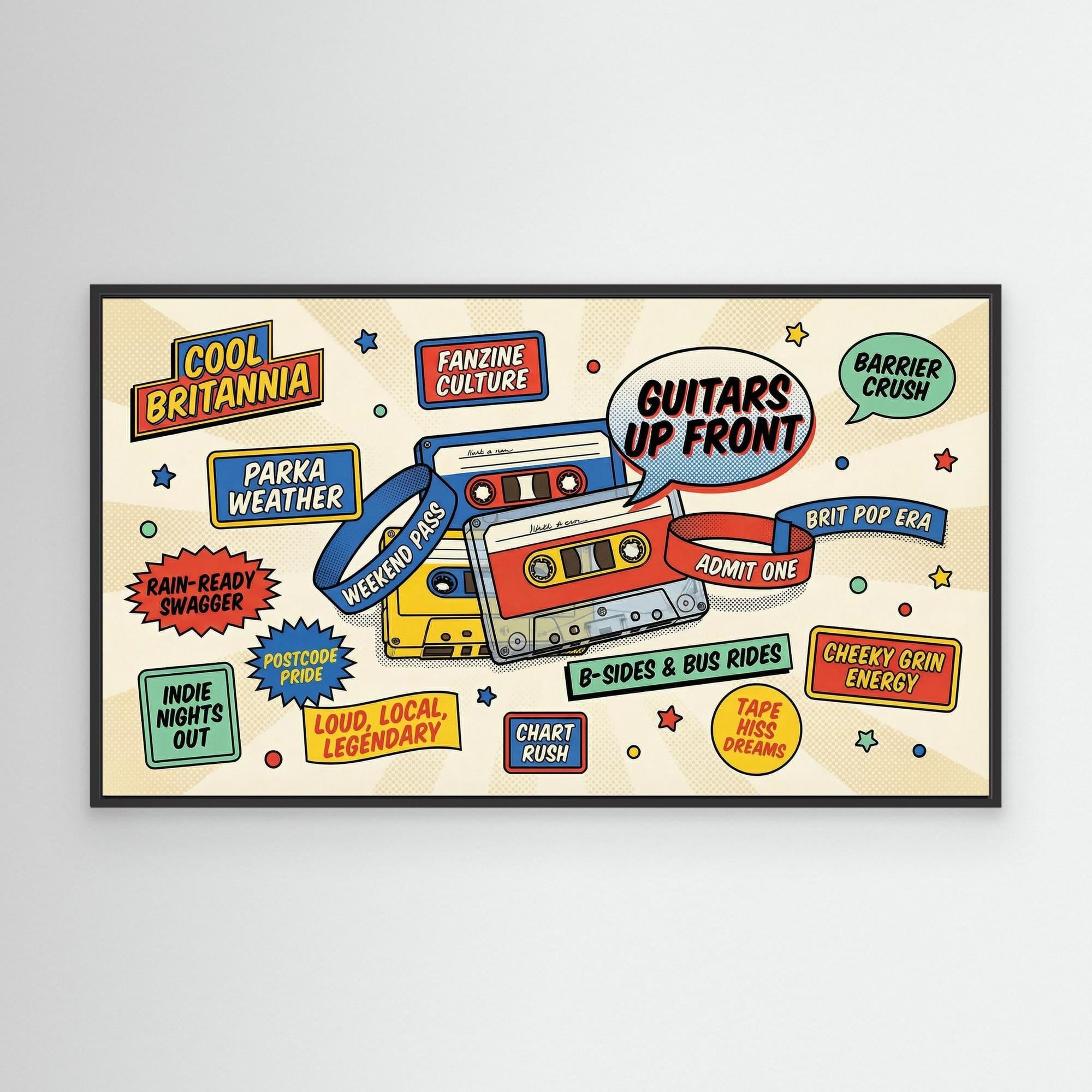 Britpop Cassette Wall Art – Cool Britannia Canvas
