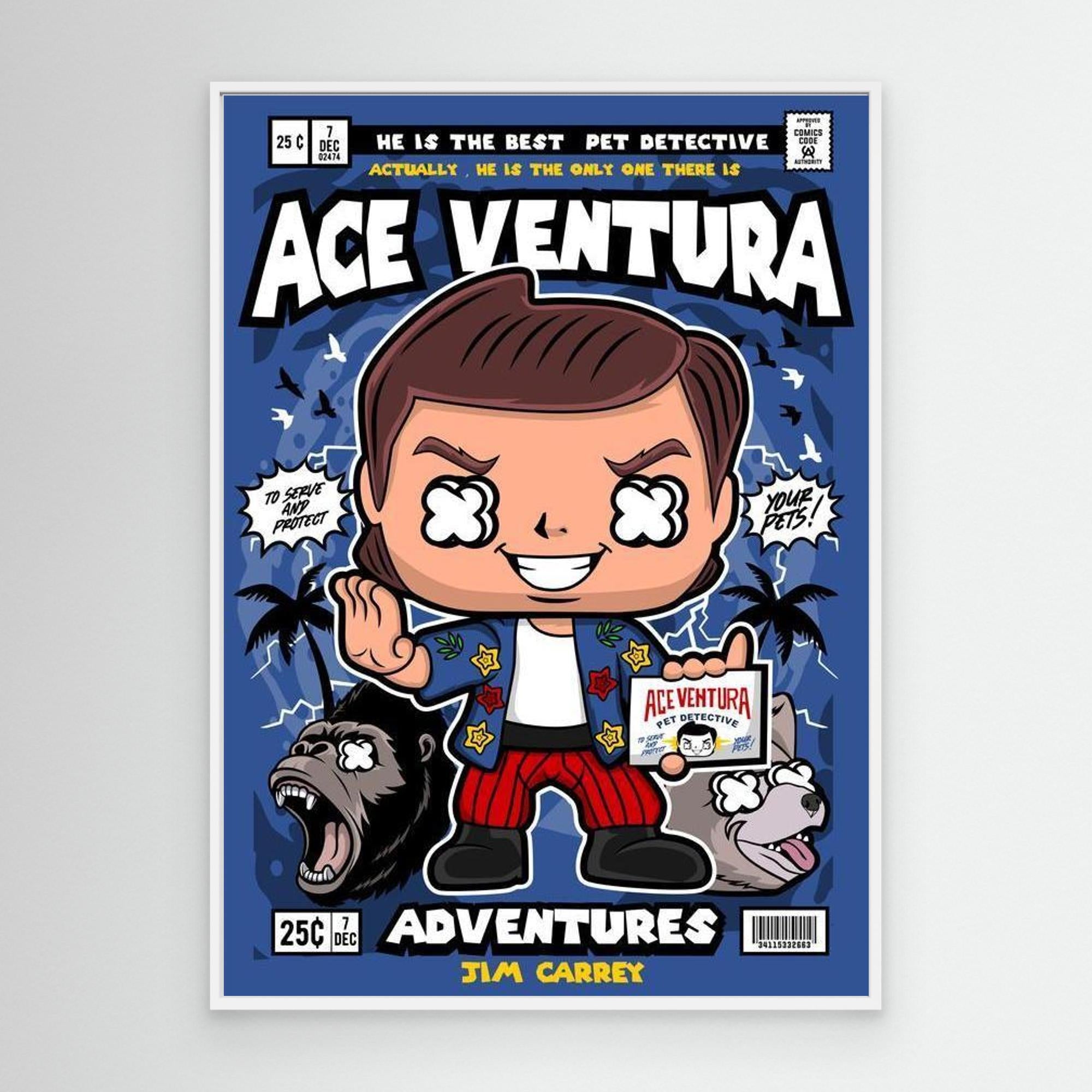 Ace Ventura Pet Detective Comic Style Canvas Wall Art
