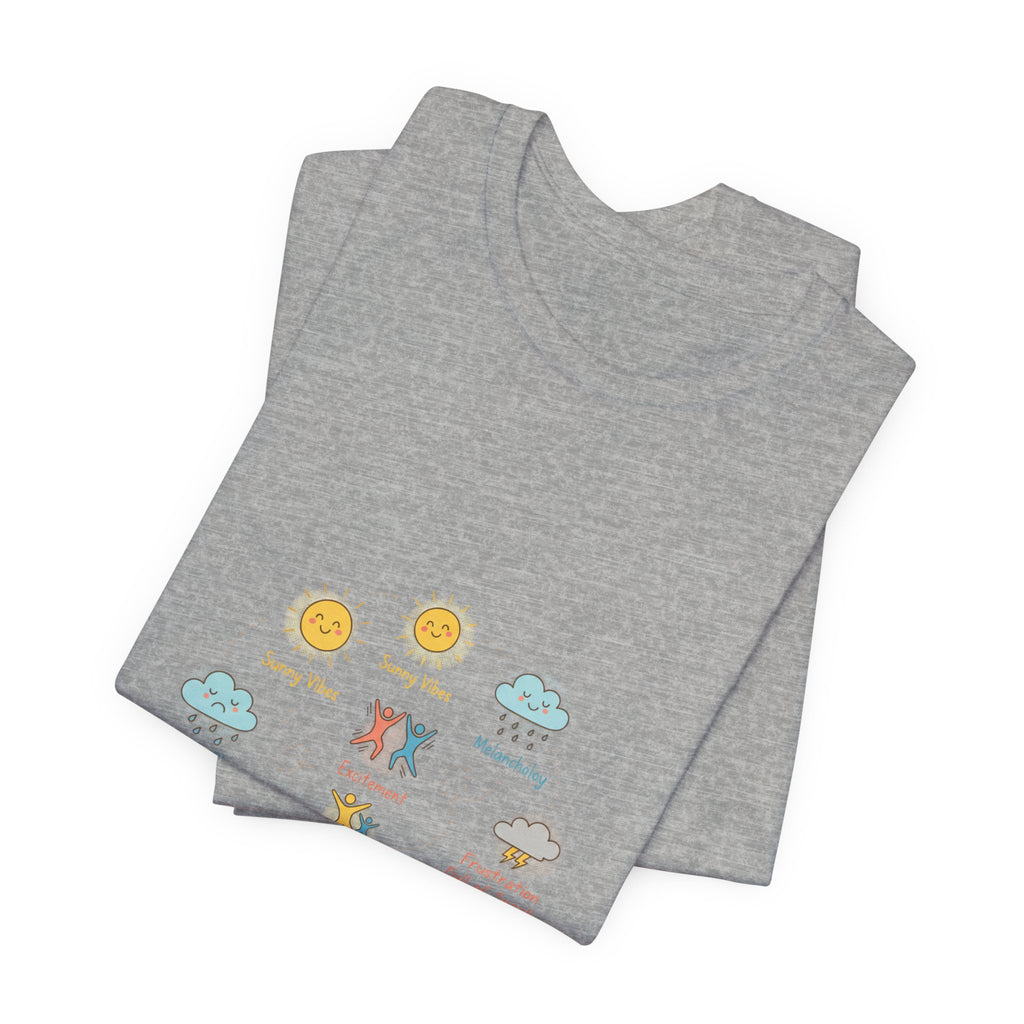 Mood Forecast T-Shirt | Whimsical Weather Emotions Tee - Framed Pop Art