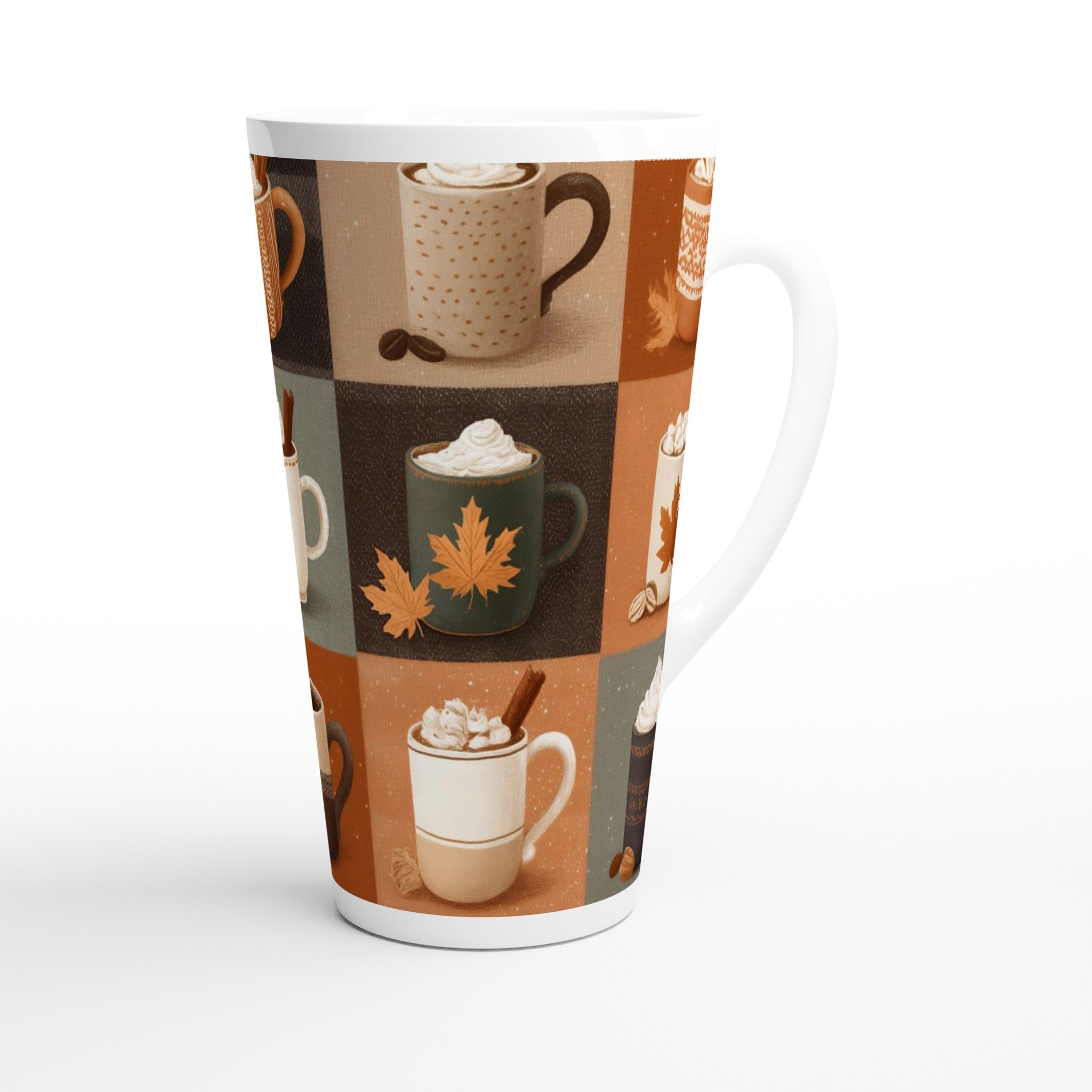 Autumn Coffee Shop Aesthetic Latte Mug | Cosy Kitchen Decor - Framed Pop Art