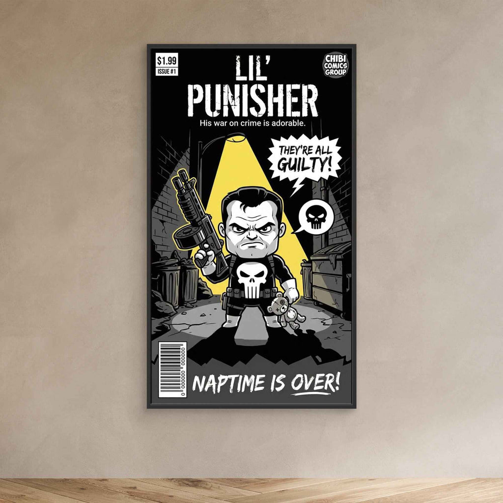 Lil Punisher Chibi Canvas Print - Framed Pop Art