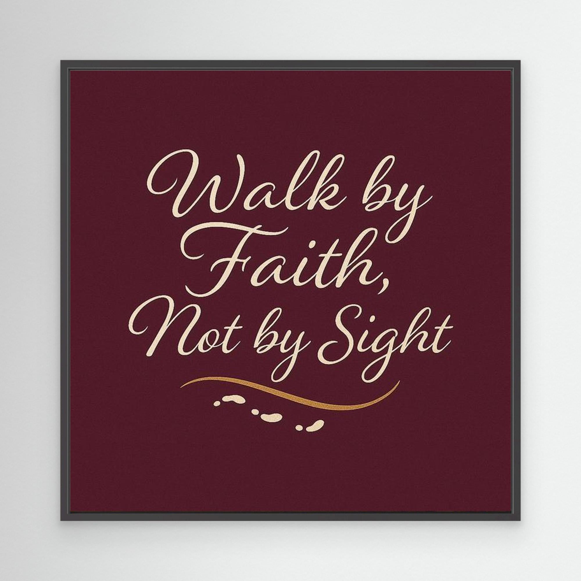 Walk by Faith Wall Art | Christian Bedroom Decor Quote