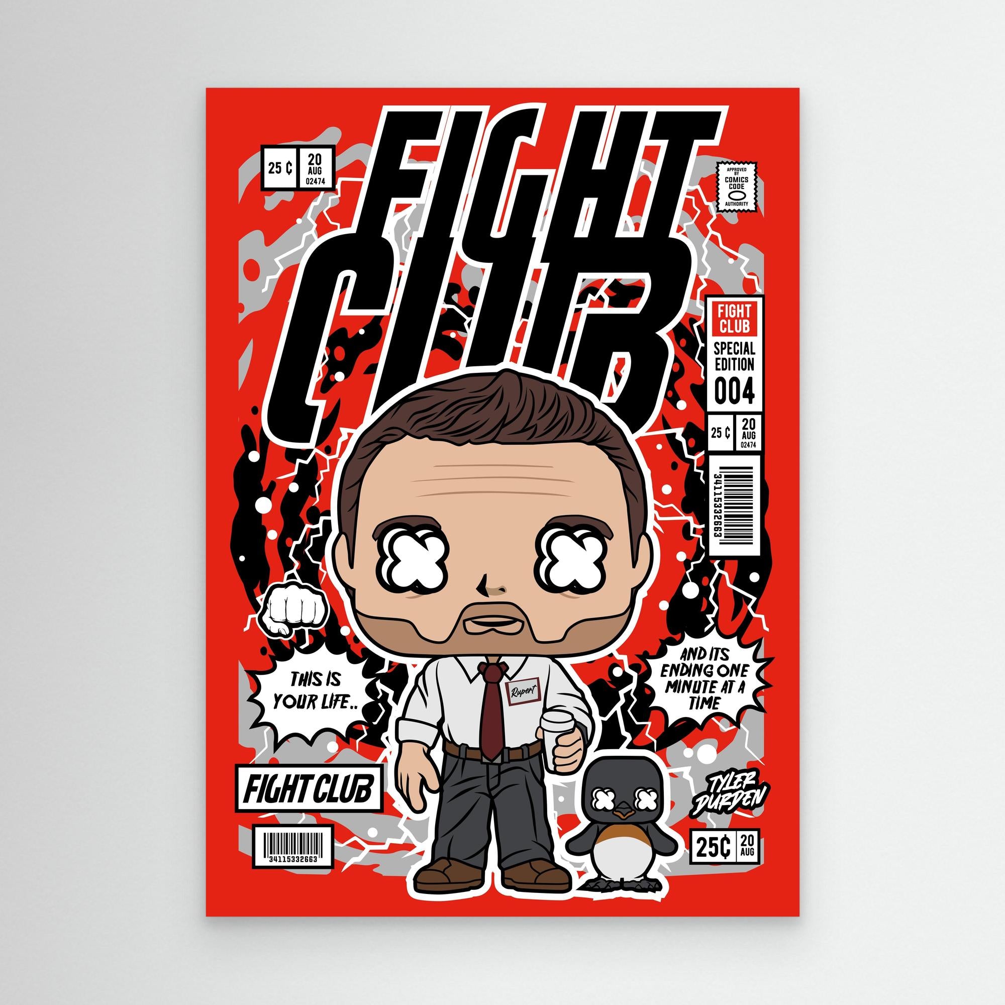 Fight Club Pop Art Canvas – Cool Lounge Wall Decor - Framed Pop Art
