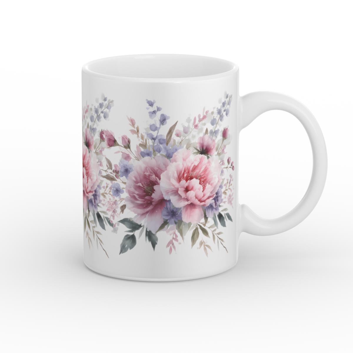 Watercolour Floral Mug – Cottage Gift (11oz)