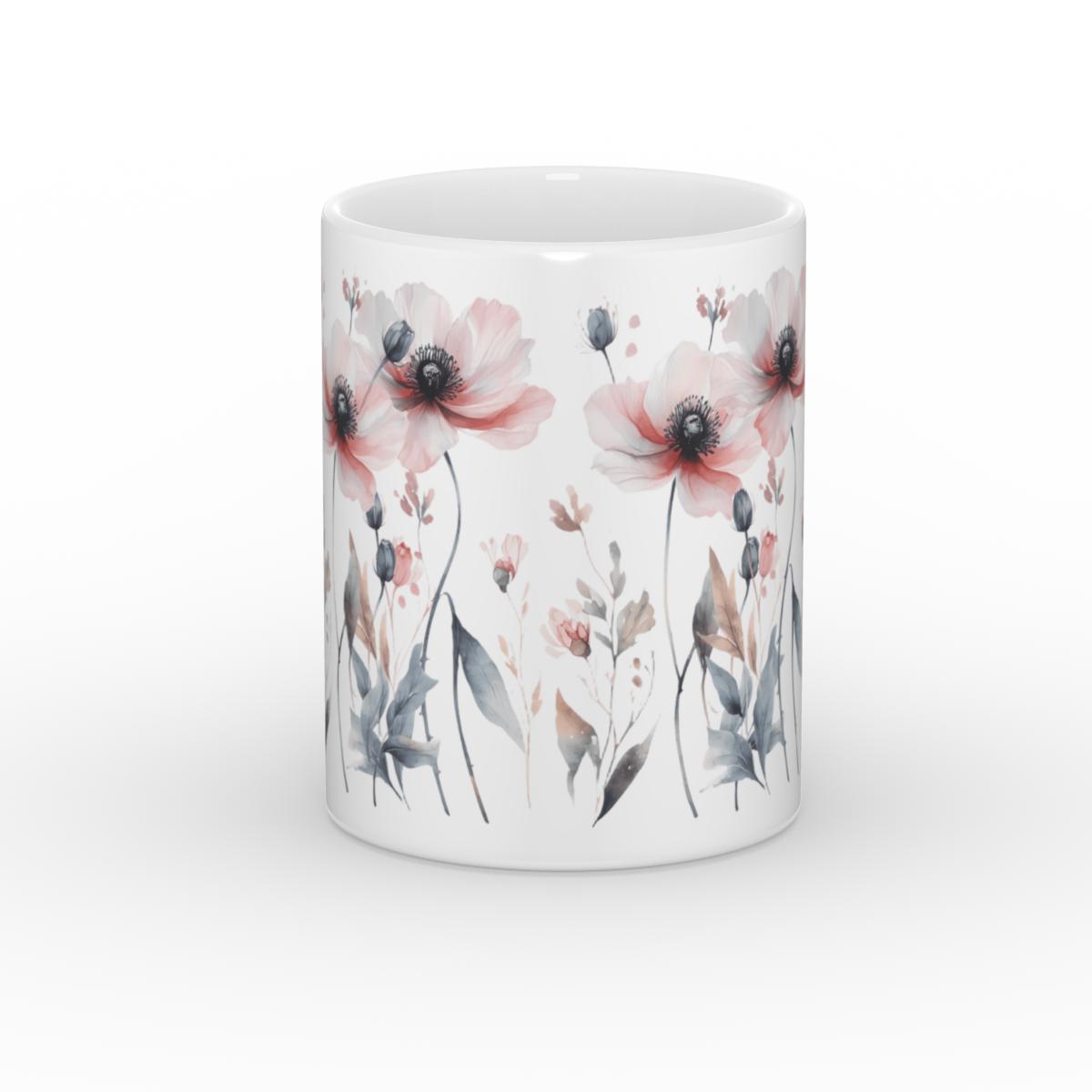 Pink Wildflower Mug – Scandi Decor Gift (11oz)