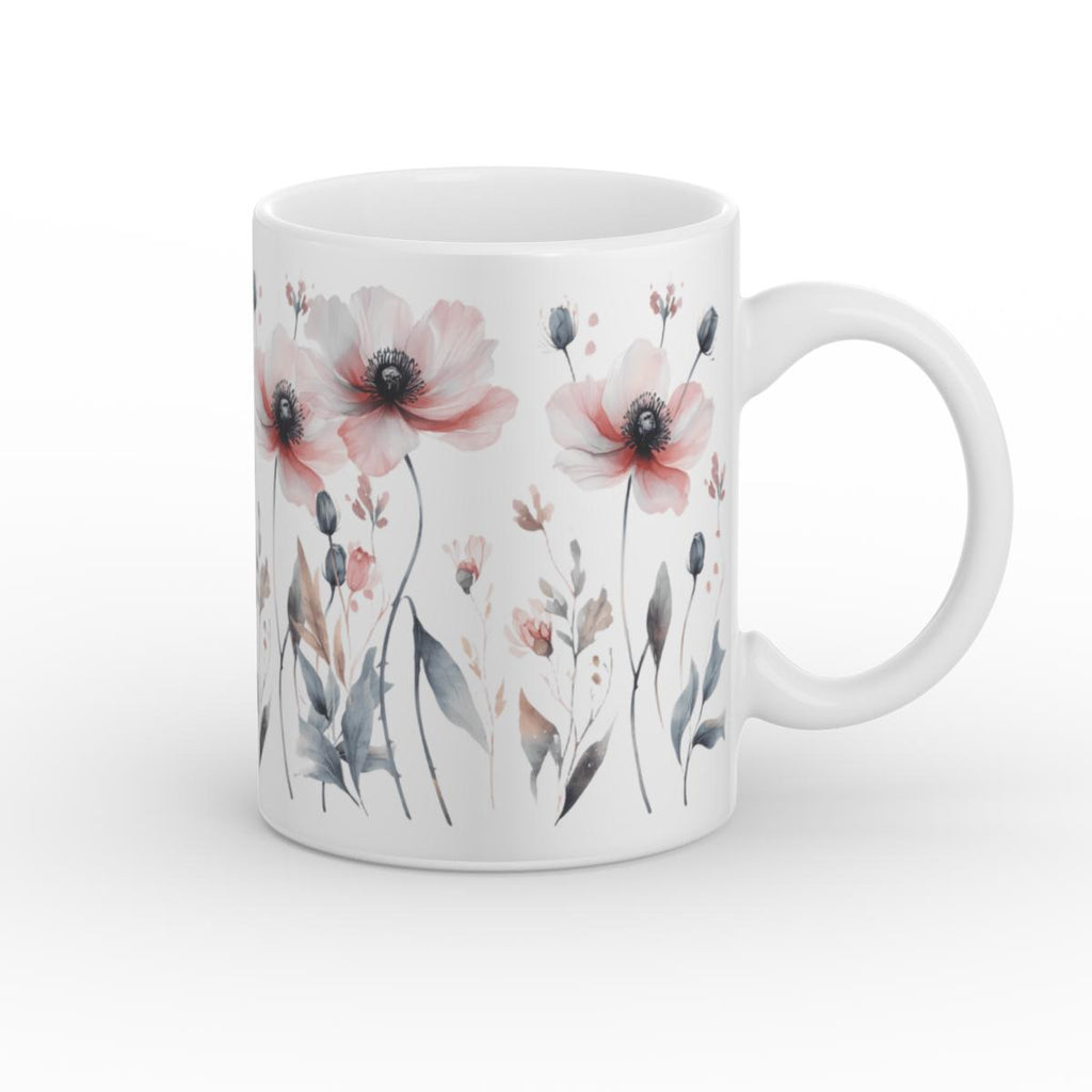 Pink Wildflower Mug – Scandi Decor Gift (11oz)