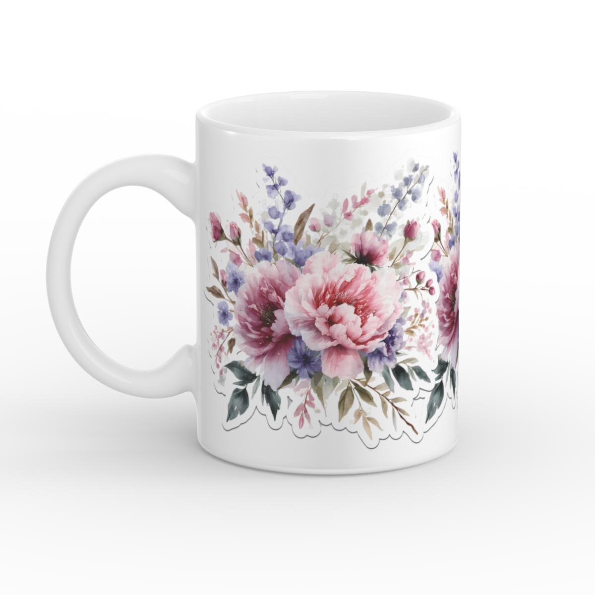 Peony Floral Mug – Cottage Decor Gift (11oz)