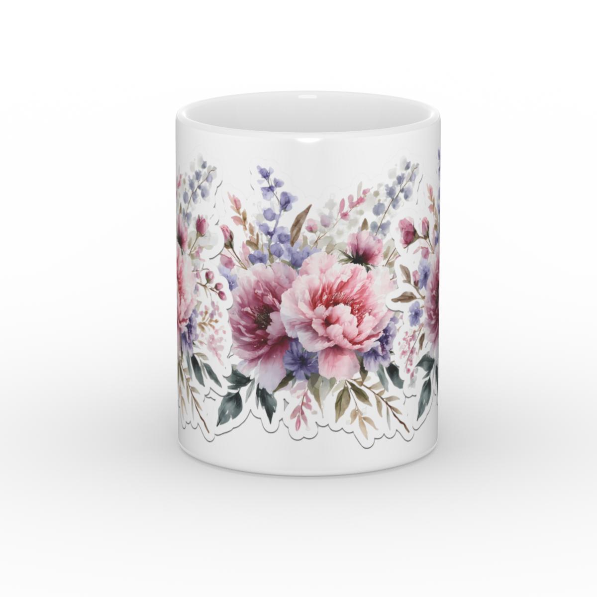 Peony Floral Mug – Cottage Decor Gift (11oz)