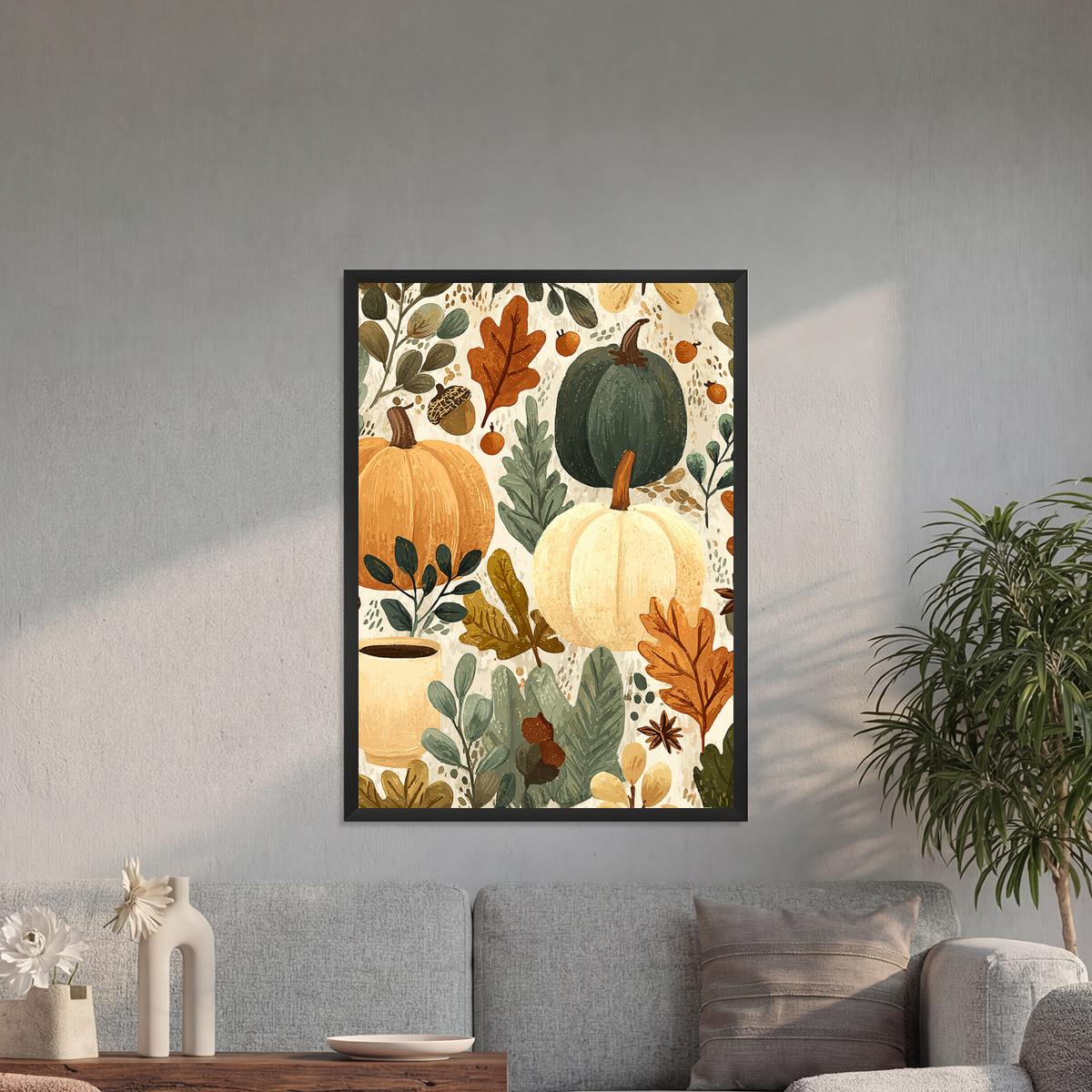 Autumn Pumpkin & Coffee Wall Art | Cosy Kitchen Decor