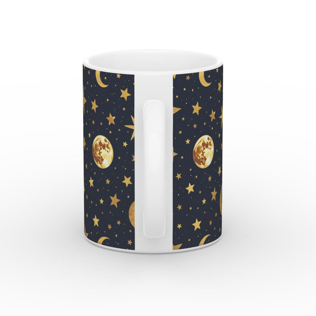 Celestial Moon & Stars Mug | Magical Galaxy Coffee Cup - Framed Pop Art