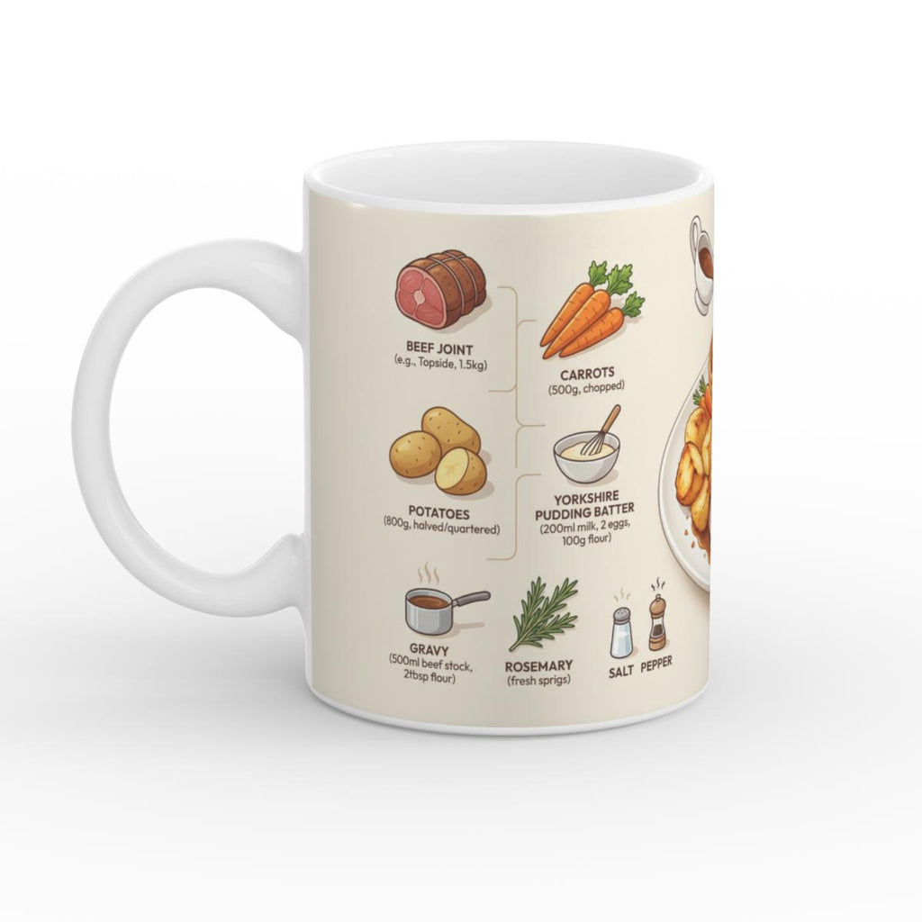 Sunday Roast Beef Recipe Mug | Kitchen & Foodie Decor