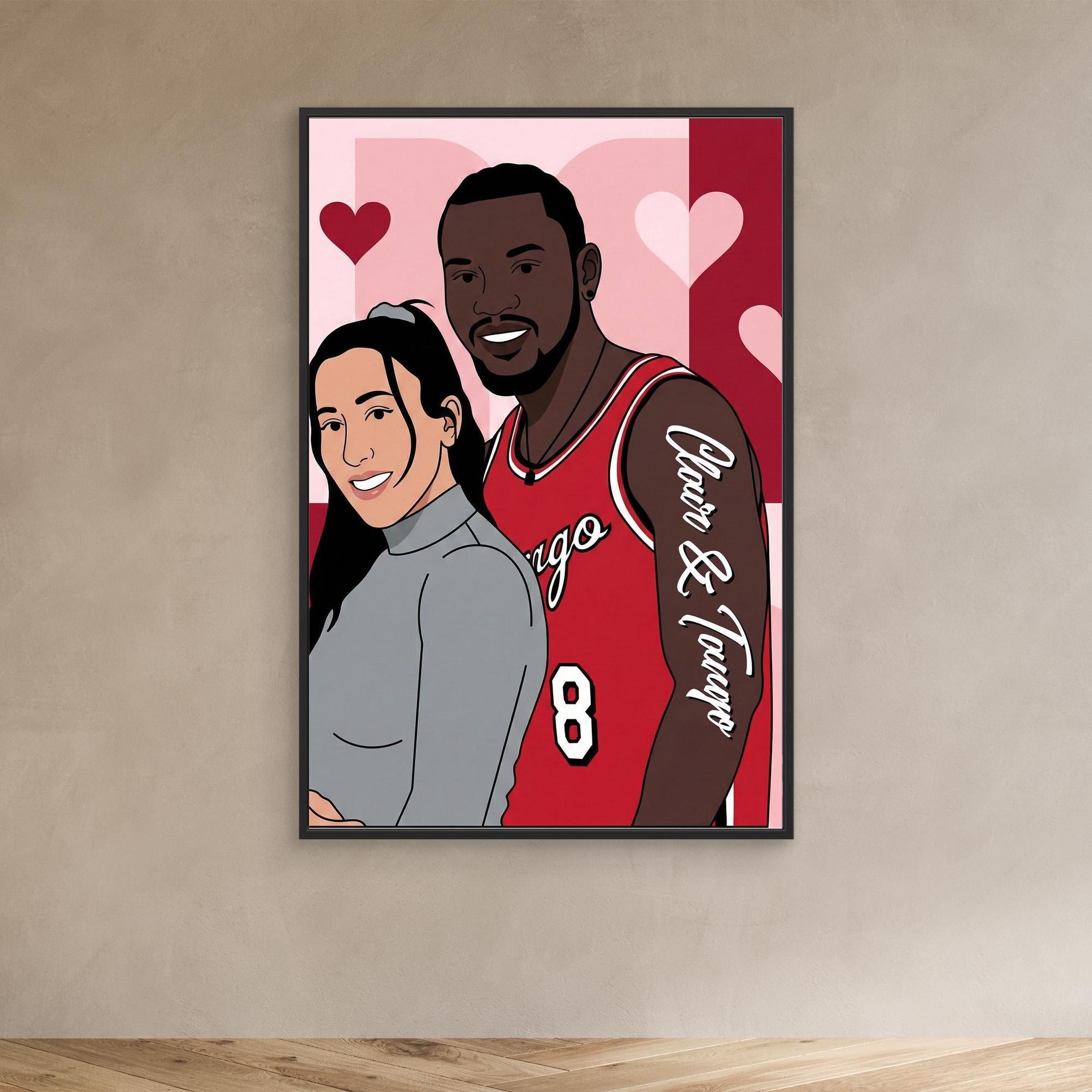 Custom Couple Pop Art | Personalised Graphic Portrait Canvas