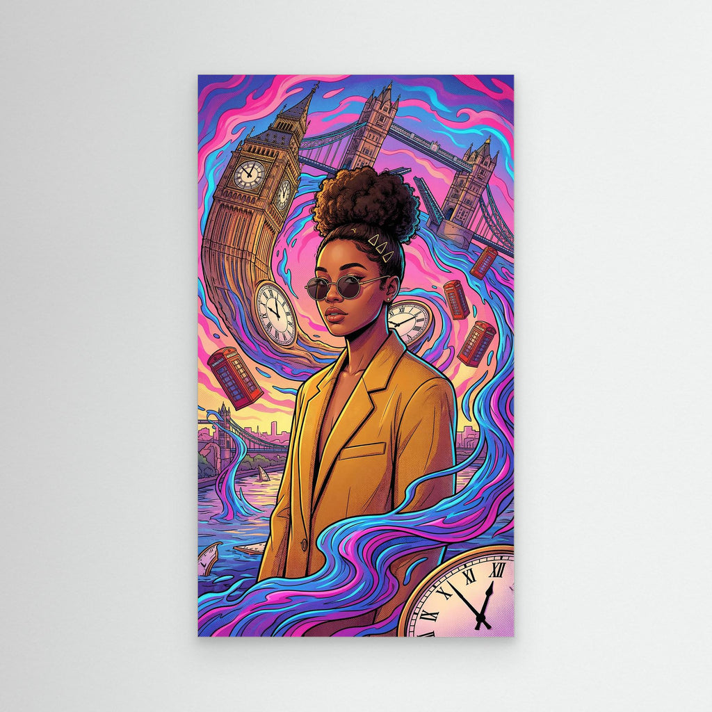 London Dreamscape Surreal Canvas Art | Vibrant Wall Decor - Framed Pop Art