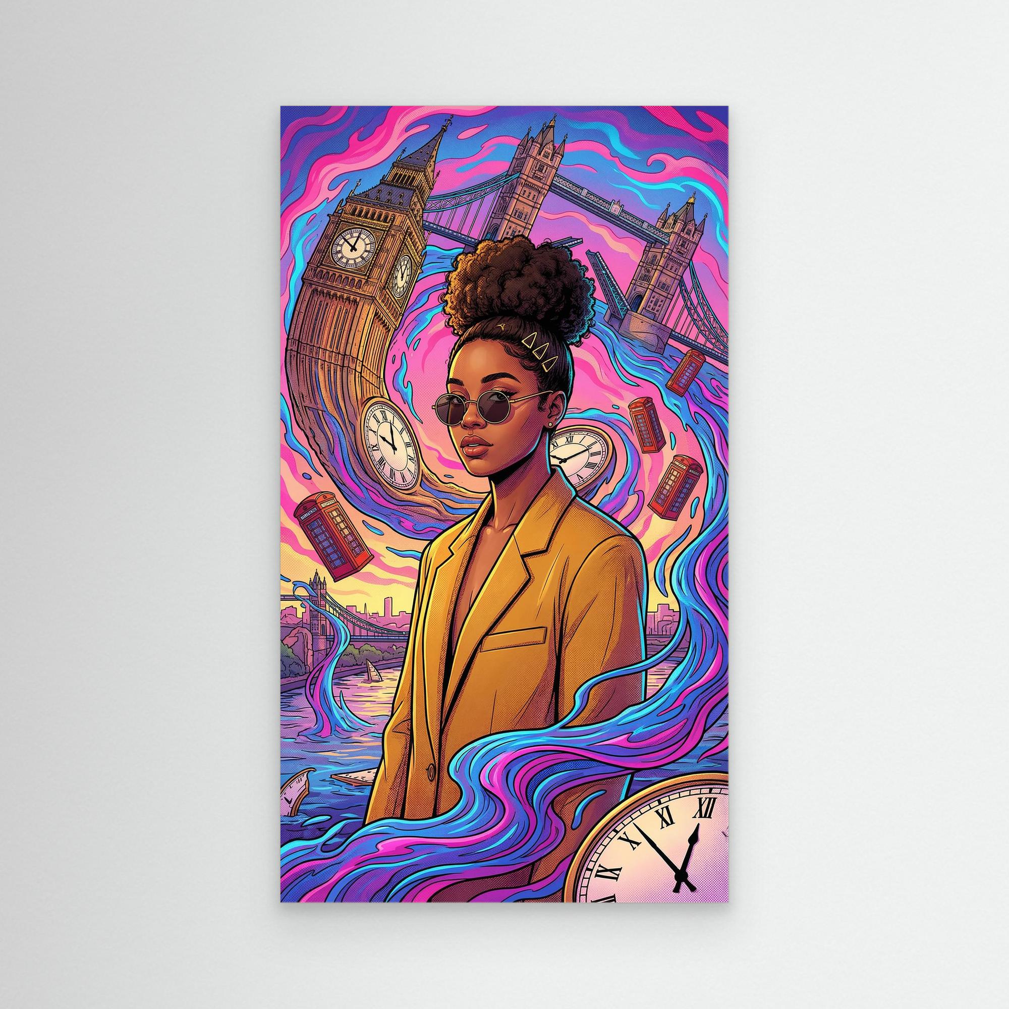 London Dreamscape Surreal Canvas Art | Vibrant Wall Decor - Framed Pop Art