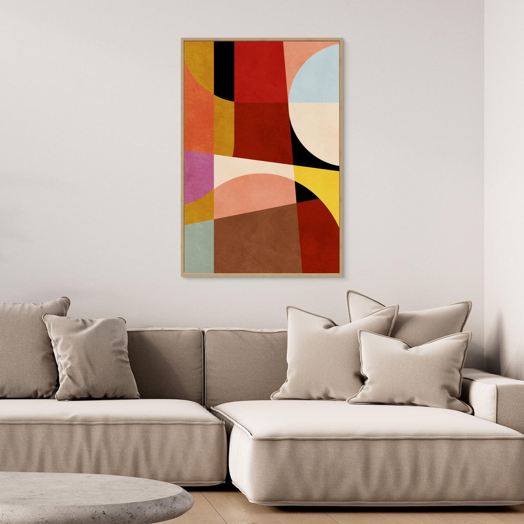 Bauhaus Abstract Shapes – Vibrant Hallway Wall Art - Framed Pop Art