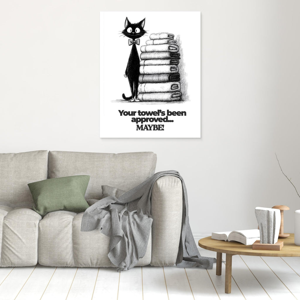 Your Towel's Been Approved Cat Wall Art | Quirky Bathroom Print
