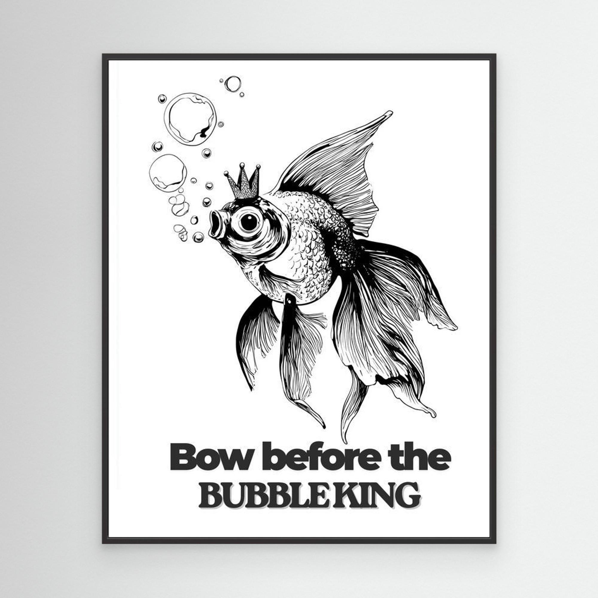 Bow Before The Bubble King Goldfish Wall Art Print