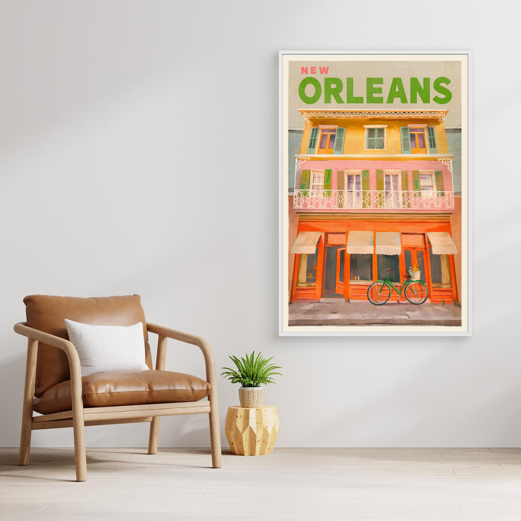 New Orleans Vintage Travel Poster | French Quarter Wall Art - Framed Pop Art