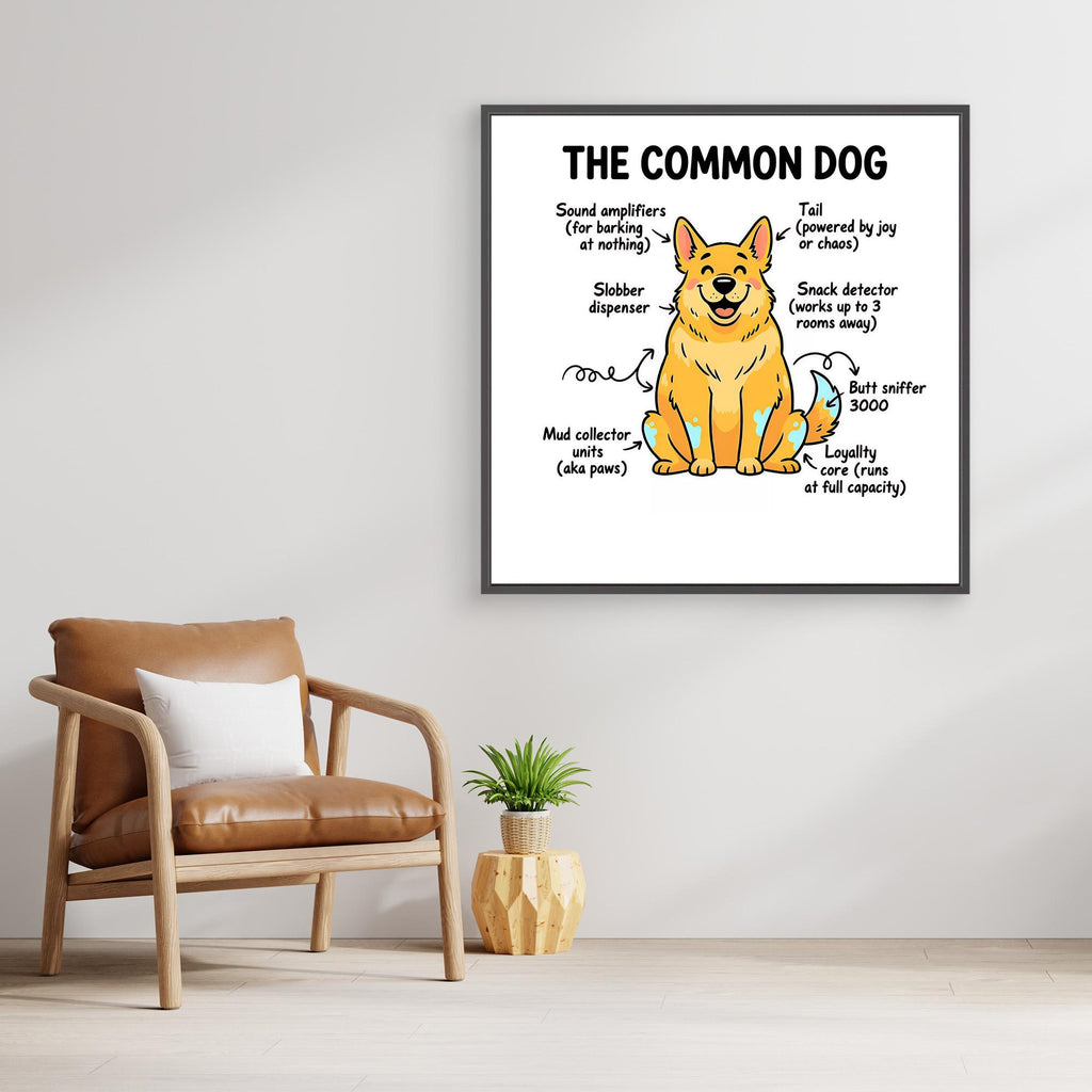 The Common Dog Funny Anatomy Wall Art | Dog Lover Gift - Framed Pop Art