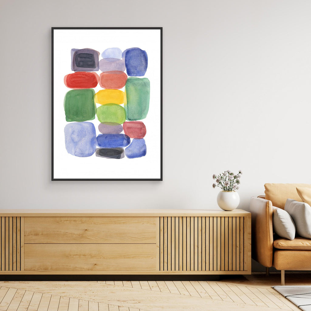 Modern Abstract Watercolour Art for Nursery & Playroom - Framed Pop Art