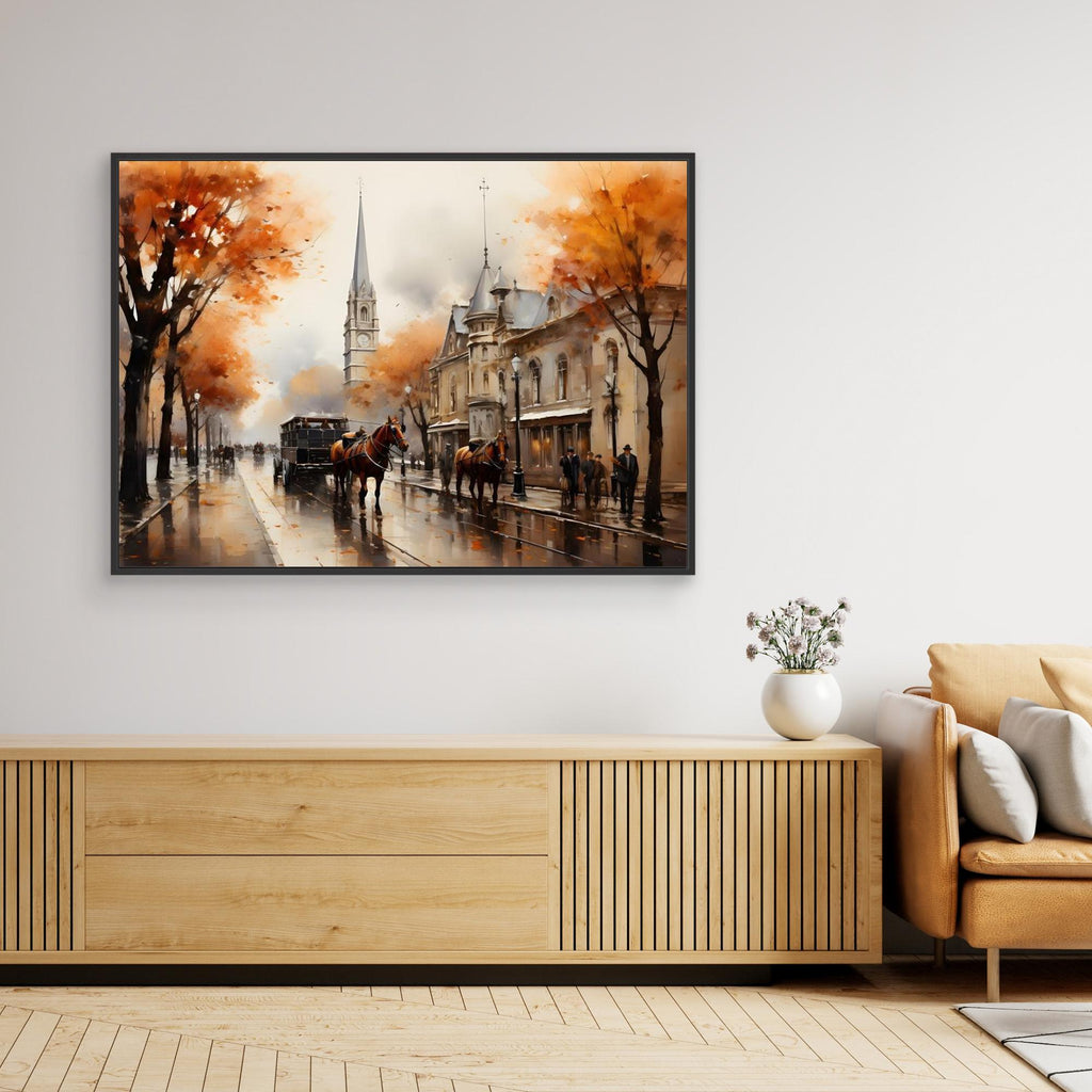Vintage Cityscape Wall Art | Traditional Living Room Decor - Framed Pop Art