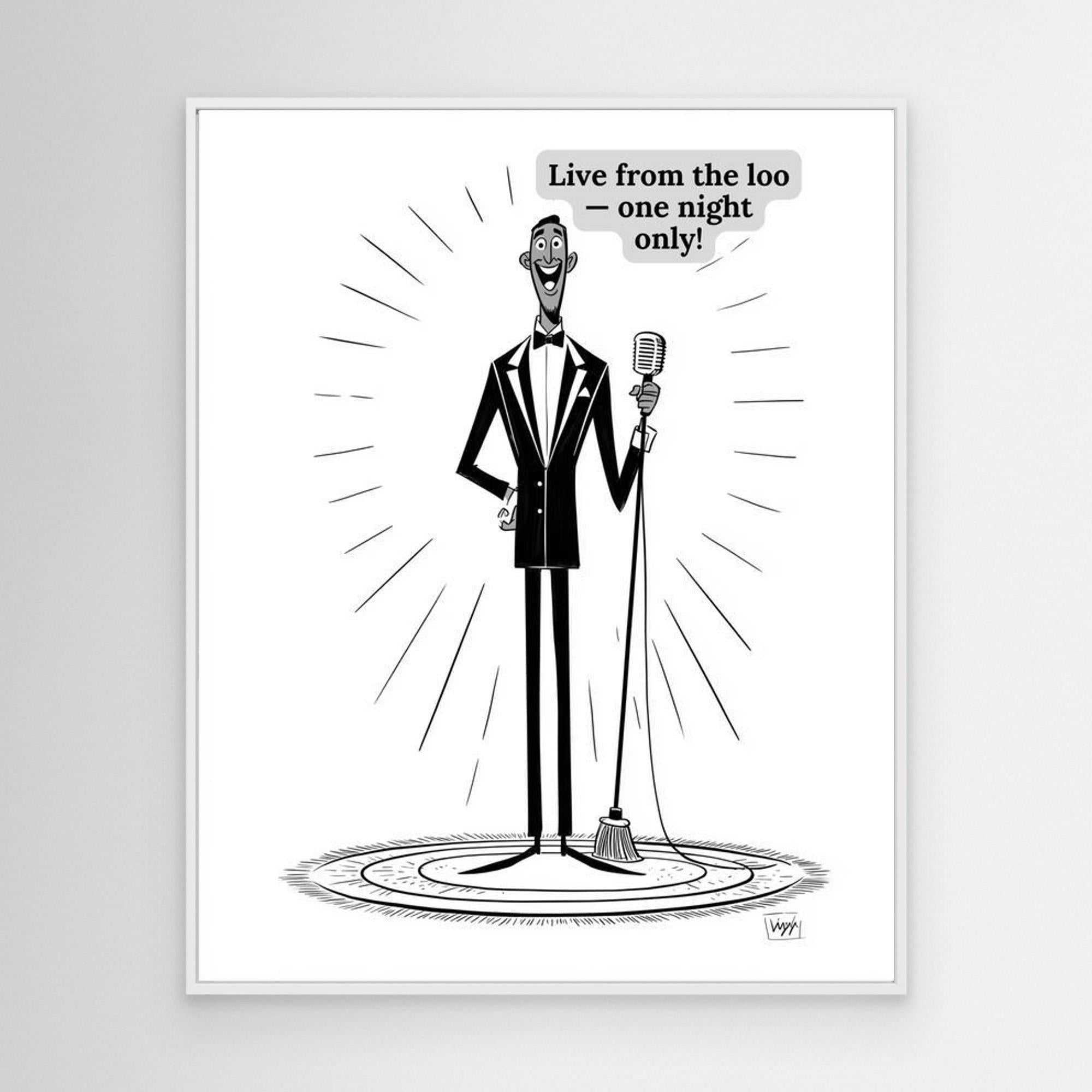 Live From The Loo Bathroom Art | Funny Musical Wall Print