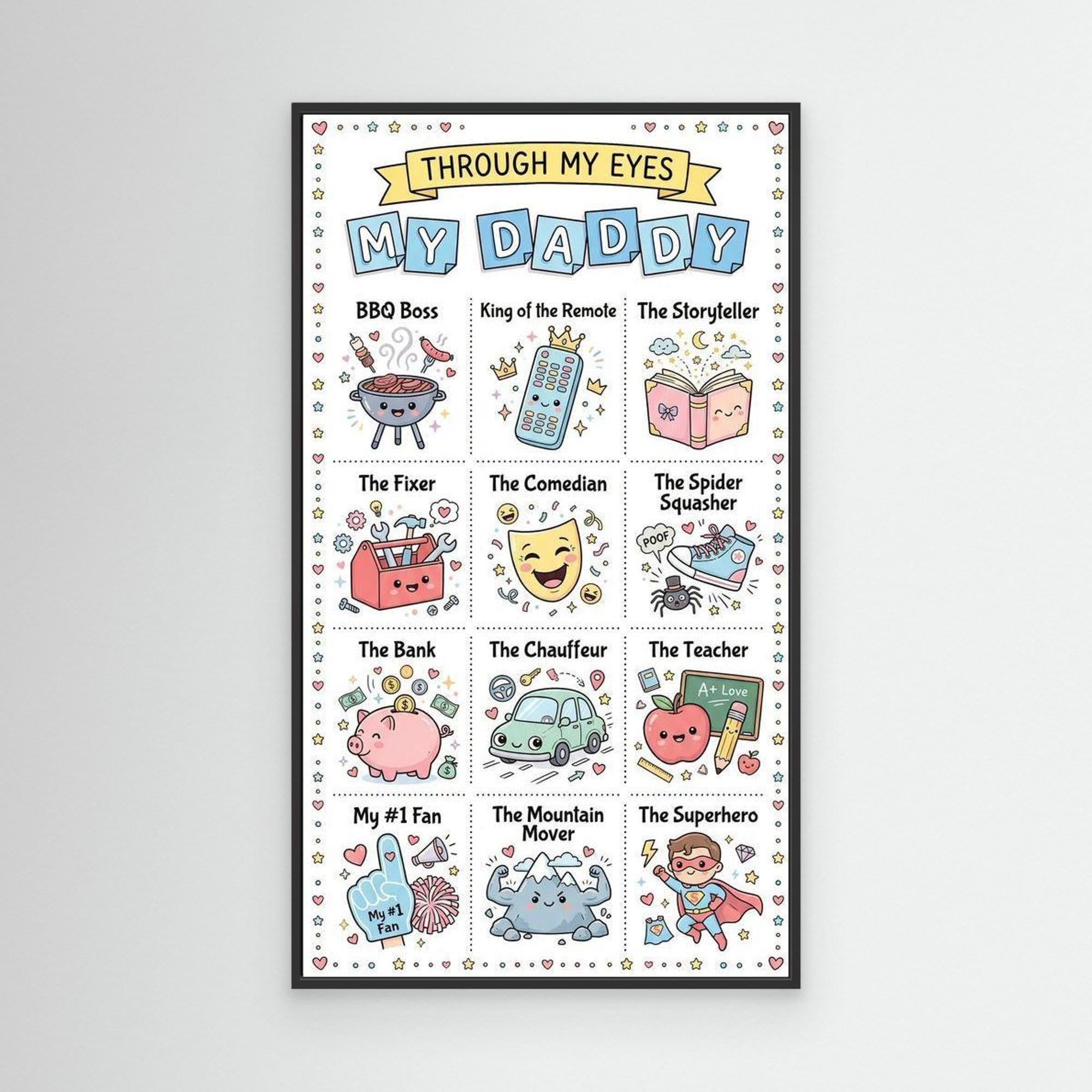 Personalised "Through My Eyes" Dad Canvas Art | Custom Gift