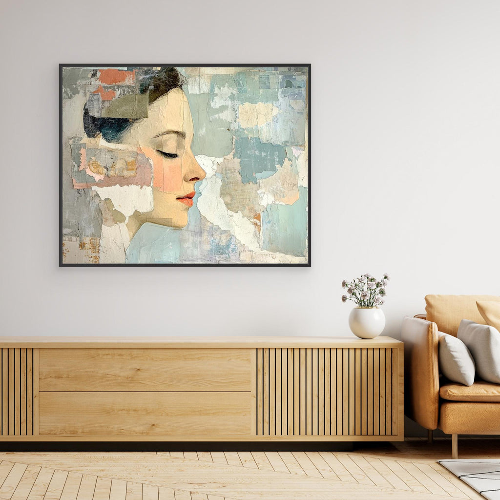 Abstract Woman Portrait Wall Art for Bedroom Decor - Framed Pop Art